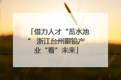 借力人才“蓄水池” 浙江台州眼镜产业“看”未来