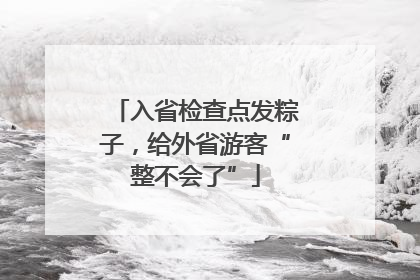 入省检查点发粽子，给外省游客“整不会了”
