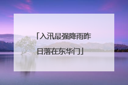 入汛最强降雨昨日落在东华门