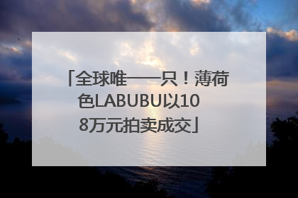 全球唯一一只！薄荷色LABUBU以108万元拍卖成交