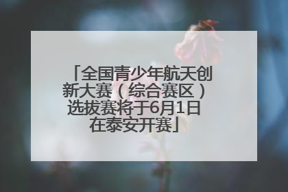 全国青少年航天创新大赛（综合赛区）选拔赛将于6月1日在泰安开赛