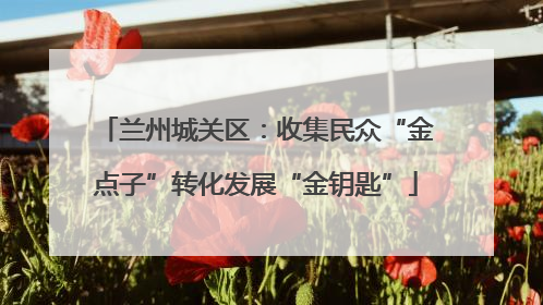 兰州城关区：收集民众“金点子”转化发展“金钥匙”