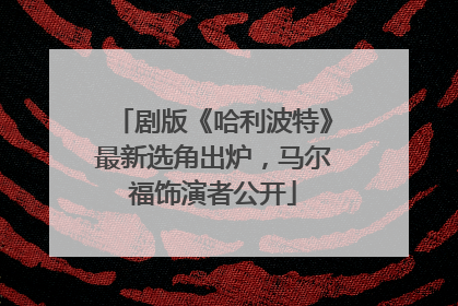 剧版《哈利波特》最新选角出炉，马尔福饰演者公开