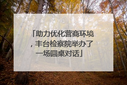 助力优化营商环境，丰台检察院举办了一场圆桌对话