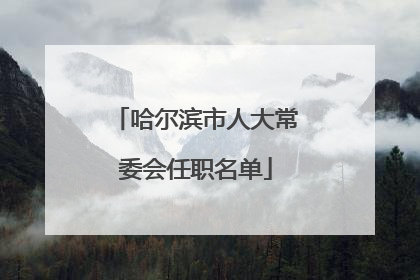 哈尔滨市人大常委会任职名单