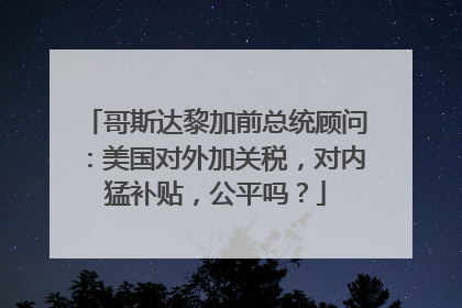 哥斯达黎加前总统顾问：美国对外加关税，对内猛补贴，公平吗？