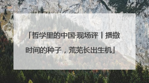 哲学里的中国·现场评丨播撒时间的种子，荒芜长出生机