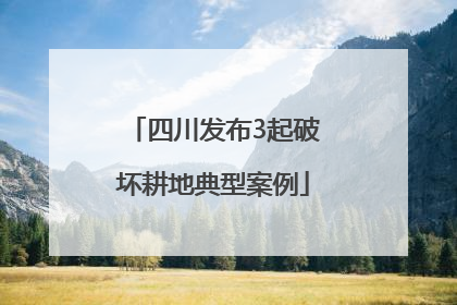 四川发布3起破坏耕地典型案例