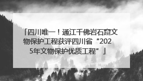 四川唯一！通江千佛岩石窟文物保护工程获评四川省“2025年文物保护优质工程”