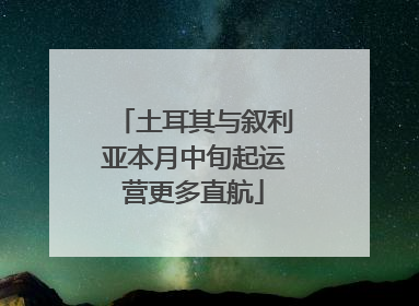 土耳其与叙利亚本月中旬起运营更多直航