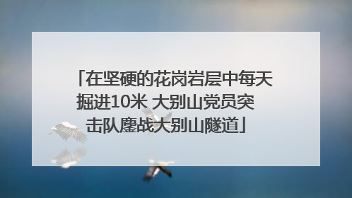 在坚硬的花岗岩层中每天掘进10米 大别山党员突击队鏖战大别山隧道