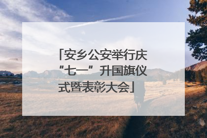安乡公安举行庆“七一”升国旗仪式暨表彰大会