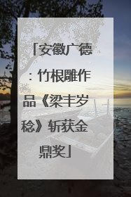 安徽广德：竹根雕作品《梁丰岁稔》斩获金鼎奖