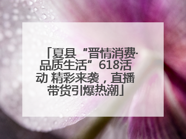 夏县“晋情消费·品质生活”618活动 精彩来袭，直播带货引爆热潮
