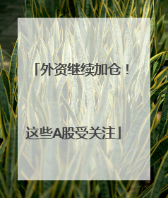 外资继续加仓！这些A股受关注