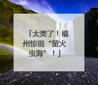 太美了！福州惊现“萤火虫海”！