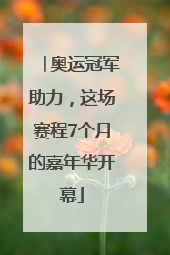 奥运冠军助力，这场赛程7个月的嘉年华开幕