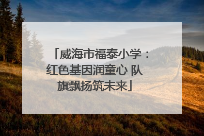 威海市福泰小学：红色基因润童心 队旗飘扬筑未来