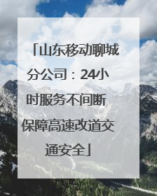 山东移动聊城分公司：24小时服务不间断 保障高速改道交通安全