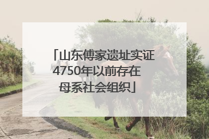 山东傅家遗址实证4750年以前存在母系社会组织
