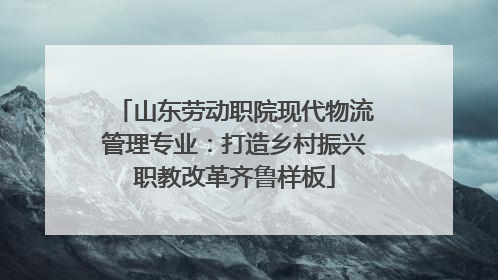 山东劳动职院现代物流管理专业：打造乡村振兴职教改革齐鲁样板