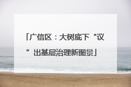 广信区：大树底下“议”出基层治理新图景