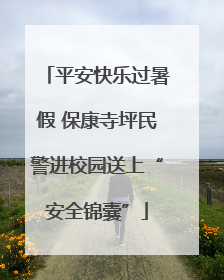 平安快乐过暑假 保康寺坪民警进校园送上“安全锦囊”