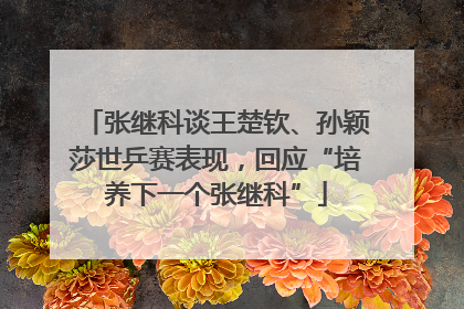张继科谈王楚钦、孙颖莎世乒赛表现，回应“培养下一个张继科”