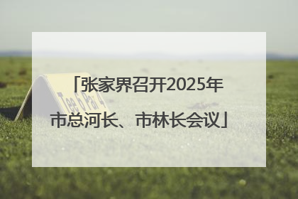 张家界召开2025年市总河长、市林长会议