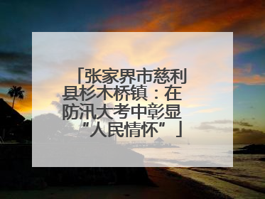 张家界市慈利县杉木桥镇：在防汛大考中彰显“人民情怀”