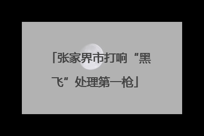 张家界市打响“黑飞”处理第一枪