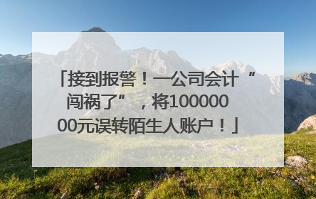 接到报警！一公司会计“闯祸了”，将10000000元误转陌生人账户！