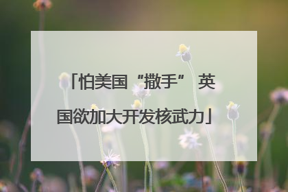 怕美国“撒手” 英国欲加大开发核武力