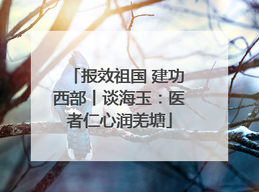 报效祖国 建功西部丨谈海玉：医者仁心润羌塘