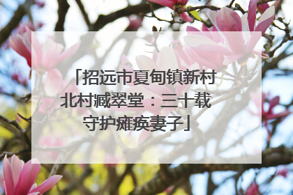 招远市夏甸镇新村北村臧翠堂：三十载守护瘫痪妻子