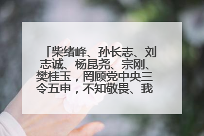 柴绪峰、孙长志、刘志诚、杨昆尧、宗刚、樊桂玉，罔顾党中央三令五申，不知敬畏、我行我素、肆意妄为！