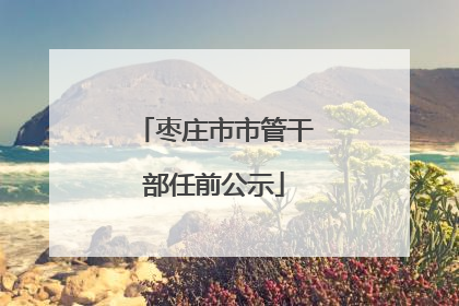 枣庄市市管干部任前公示