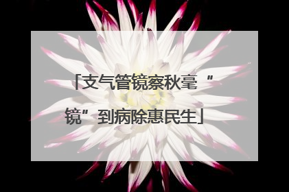 支气管镜察秋毫“镜”到病除惠民生