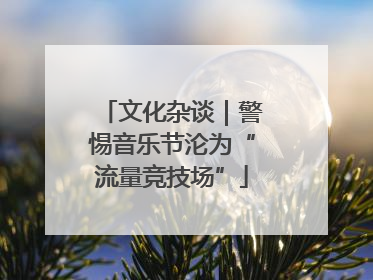 文化杂谈｜警惕音乐节沦为“流量竞技场”