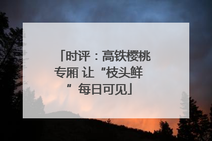 时评：高铁樱桃专厢 让“枝头鲜”每日可见
