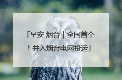早安 烟台｜全国首个！并入烟台电网投运