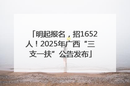 明起报名，招1652人！2025年广西“三支一扶”公告发布