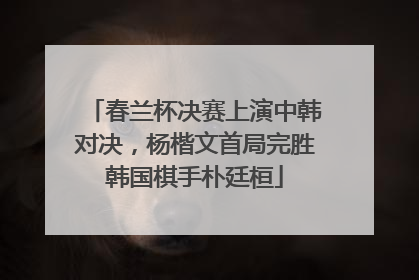 春兰杯决赛上演中韩对决，杨楷文首局完胜韩国棋手朴廷桓