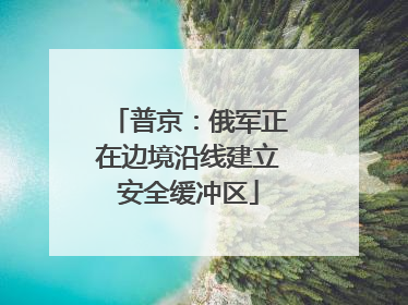 普京：俄军正在边境沿线建立安全缓冲区