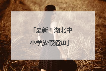 最新！湖北中小学放假通知