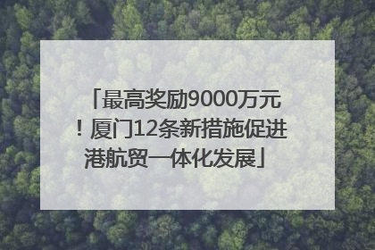 最高奖励9000万元！厦门12条新措施促进港航贸一体化发展