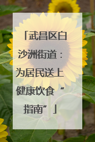 武昌区白沙洲街道：为居民送上健康饮食“指南”