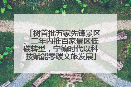 树首批五家先锋景区、三年内推百家景区低碳转型，宁德时代以科技赋能零碳文旅发展