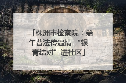 株洲市检察院：端午普法传温情 “银青结对”进社区