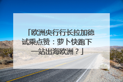 欧洲央行行长拉加德试乘点赞：萝卜快跑下一站出海欧洲？